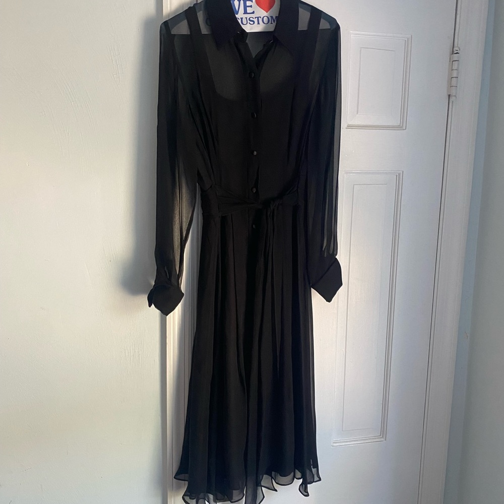 Black Silk Sheer Dress